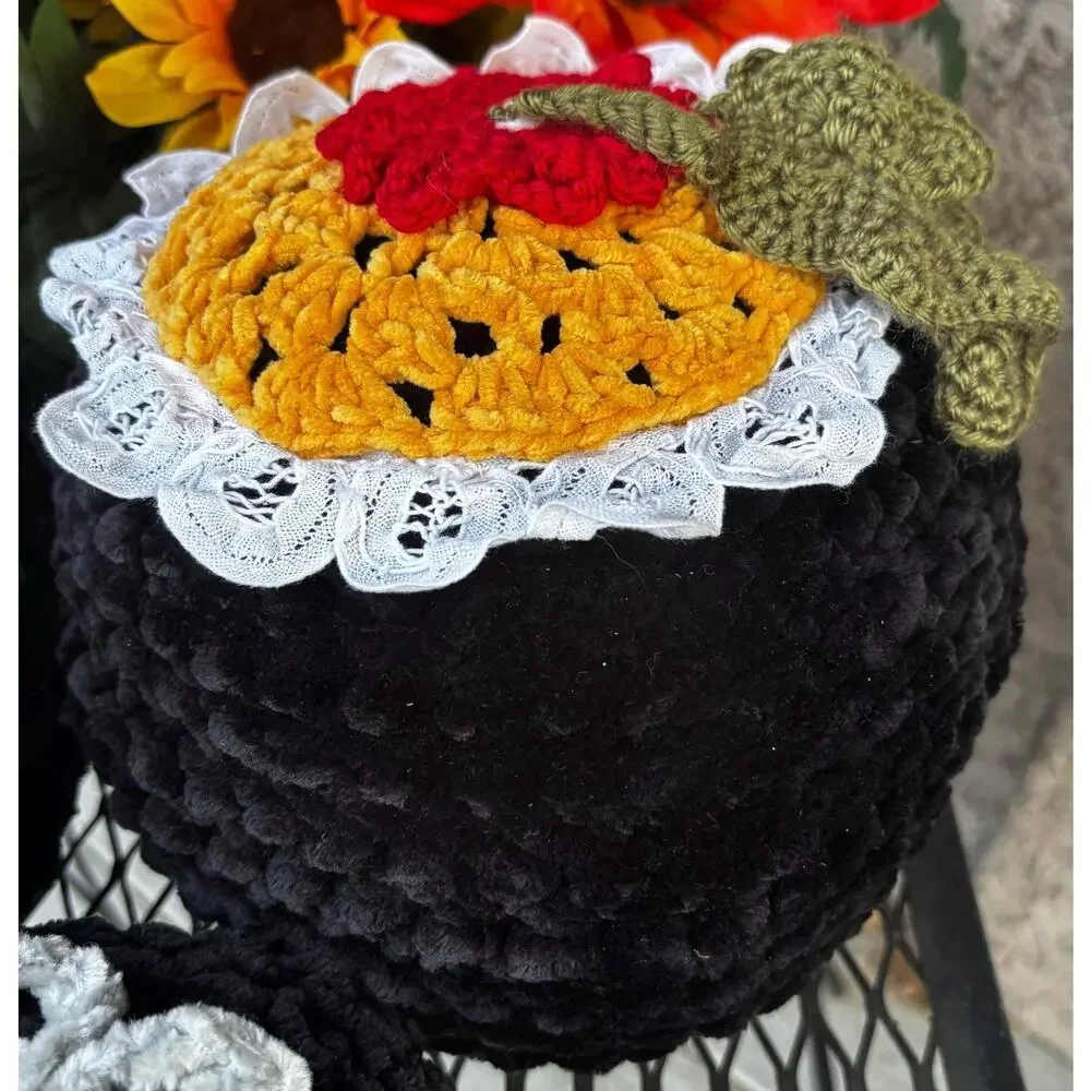 Handmade Velvet Pumpkin Pillow Set, Black Pumpkin Plushies, Autumn Throw Pillows
